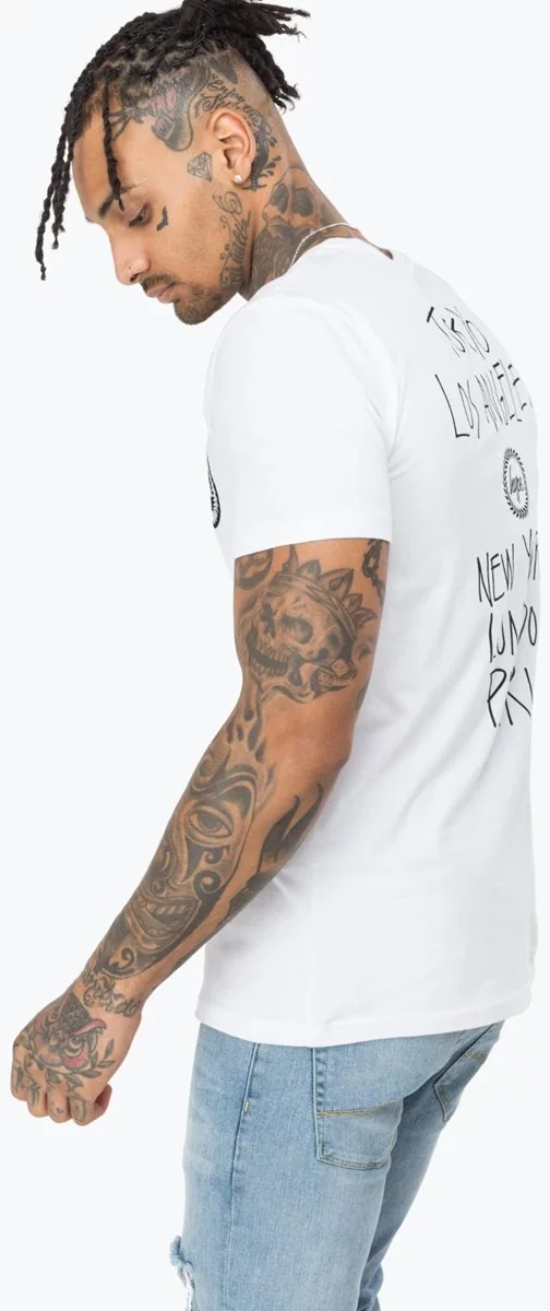 Herren T-Shirt Justhype Capital Crest White/Black AW180026 (M) (White)