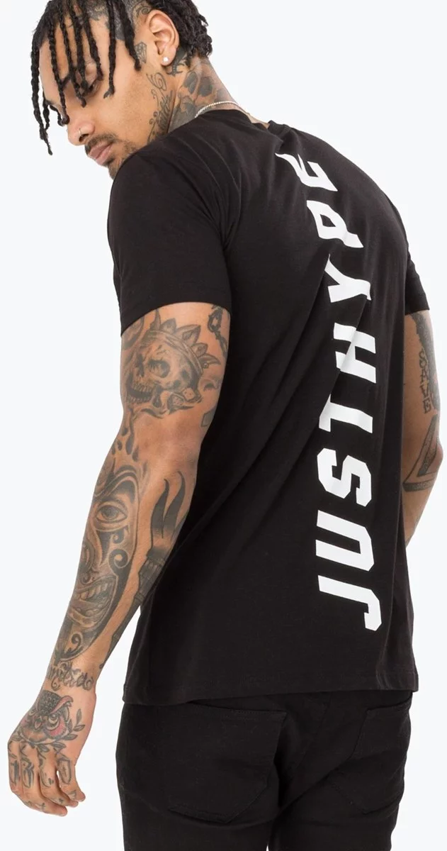 Herren T-Shirt Justhype JH Spine Black/White AW180028 (M) (Black)