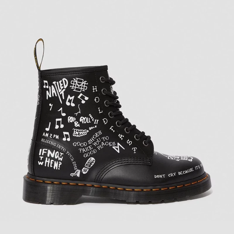 Chaussures Martens 1460 Scribble Black+White DM25245009