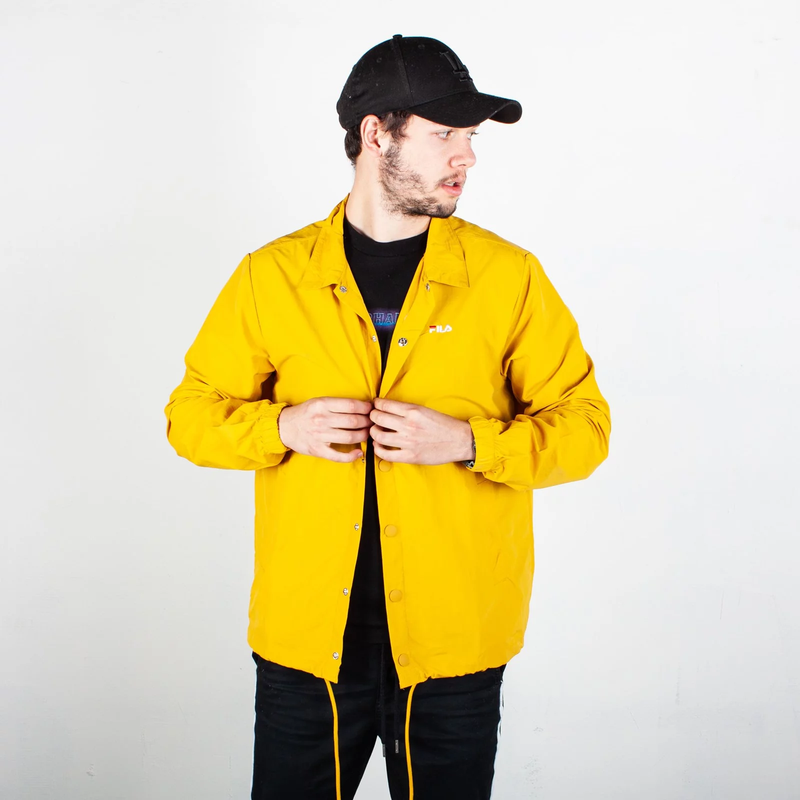 Veste pour homme Fila Men Eko Woven Coach Jacket Nugget Gold