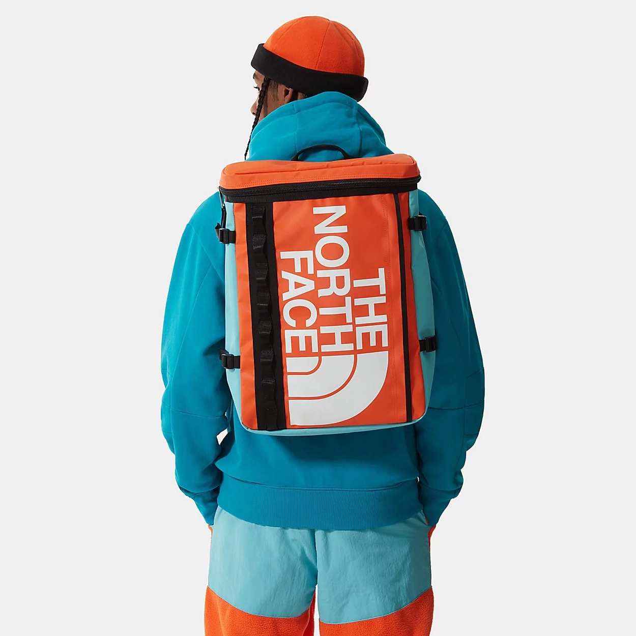 blue and orange north face backpack Backpack The North Face Base Camp Fuse Box Red Orange-Transantarctic Blue  NF0A3KVR1S01
