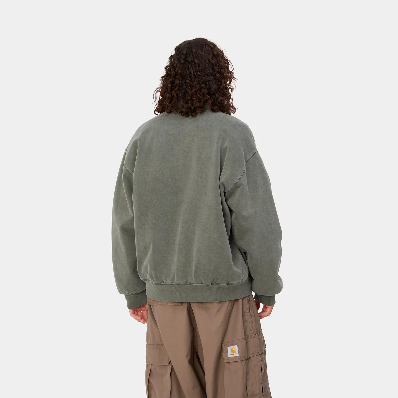 Men's Sweatshirt Carhartt WIP Vista Sweat Bomber Smoke Green