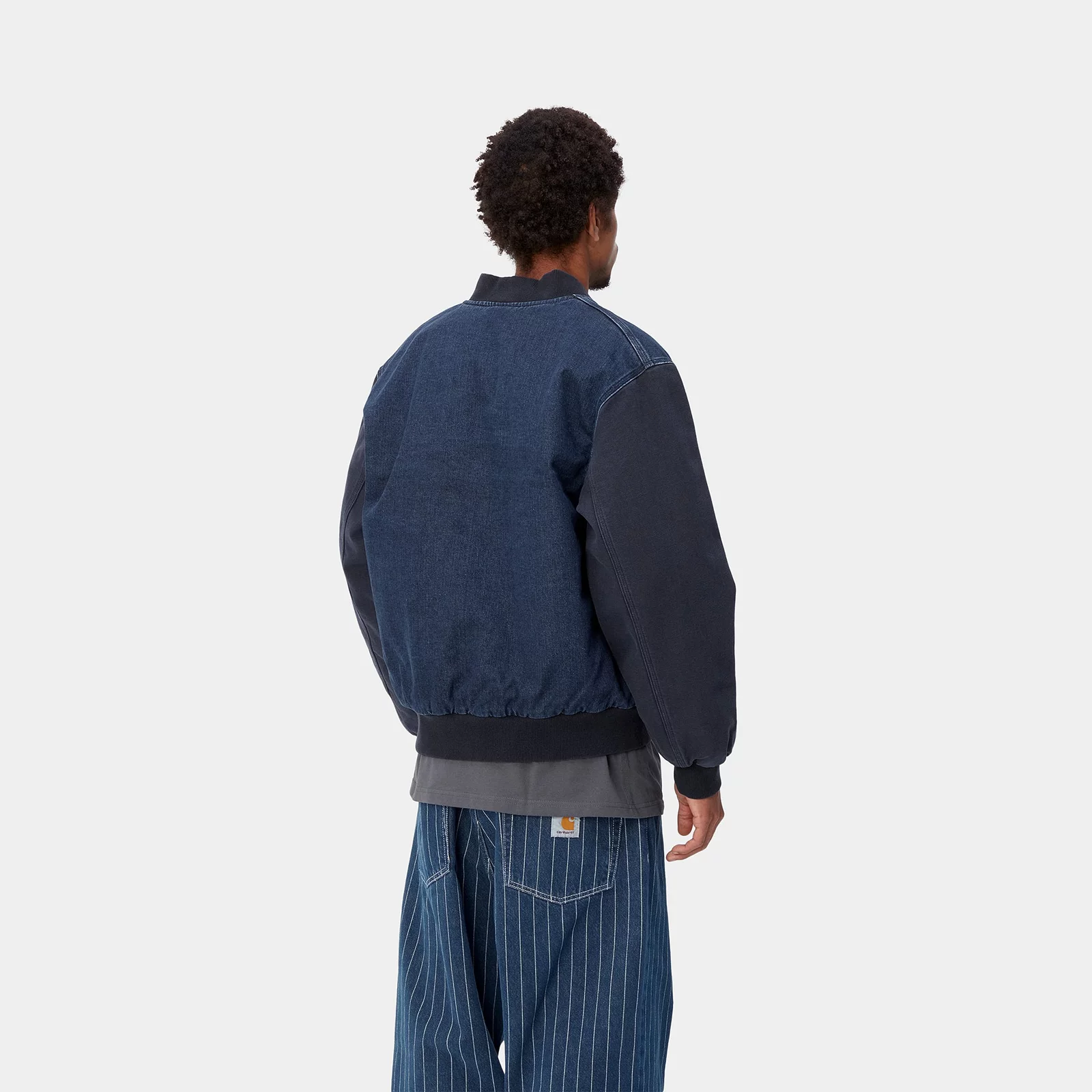 Men's Jacket Carhartt WIP Paxon Bomber Bleu / Dark Navy Washed