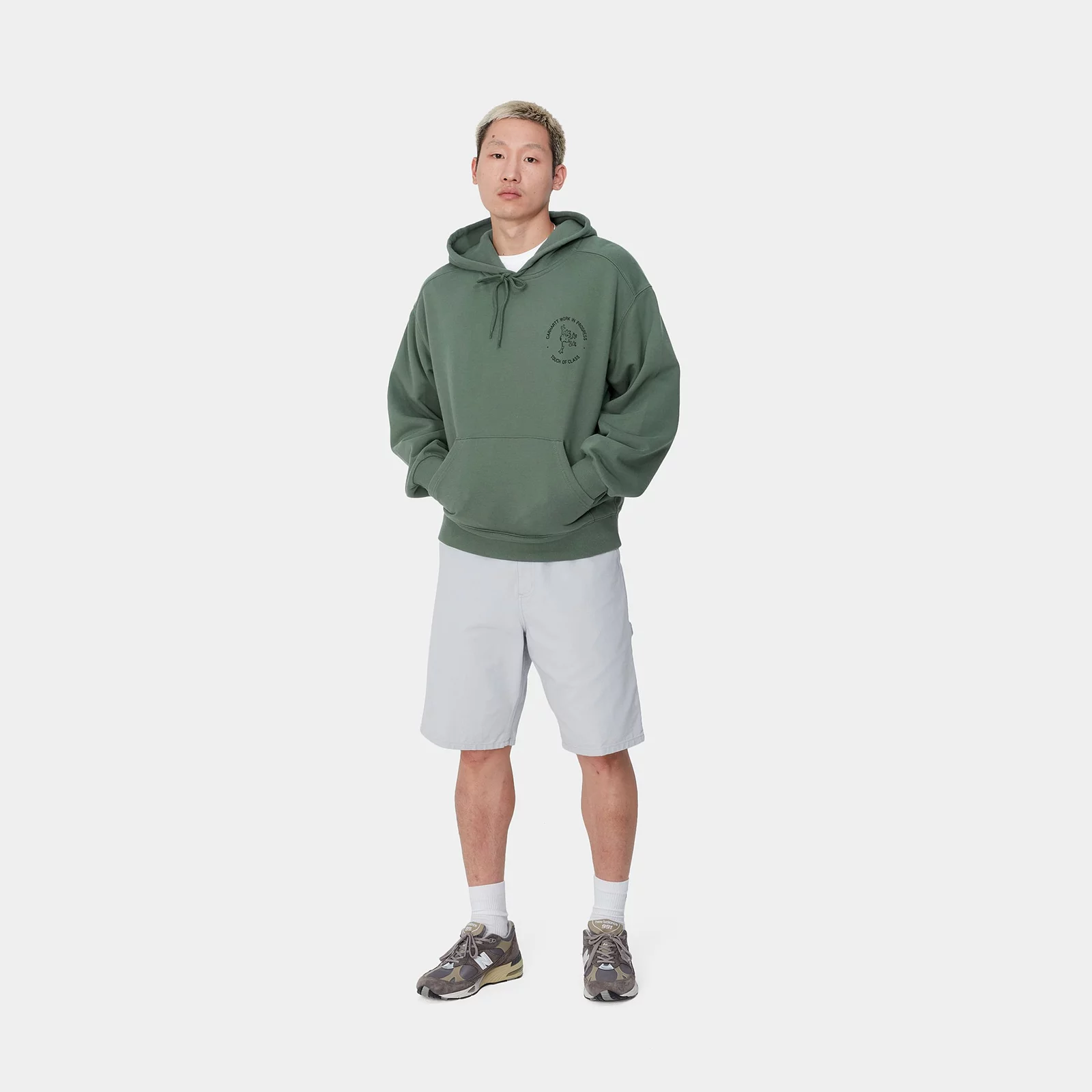 Carhartt WIP Hooded Stamp Sweat Duck green / Black Stone Carhartt WIP Hooded Stamp Sweat Duck green / Black Stone