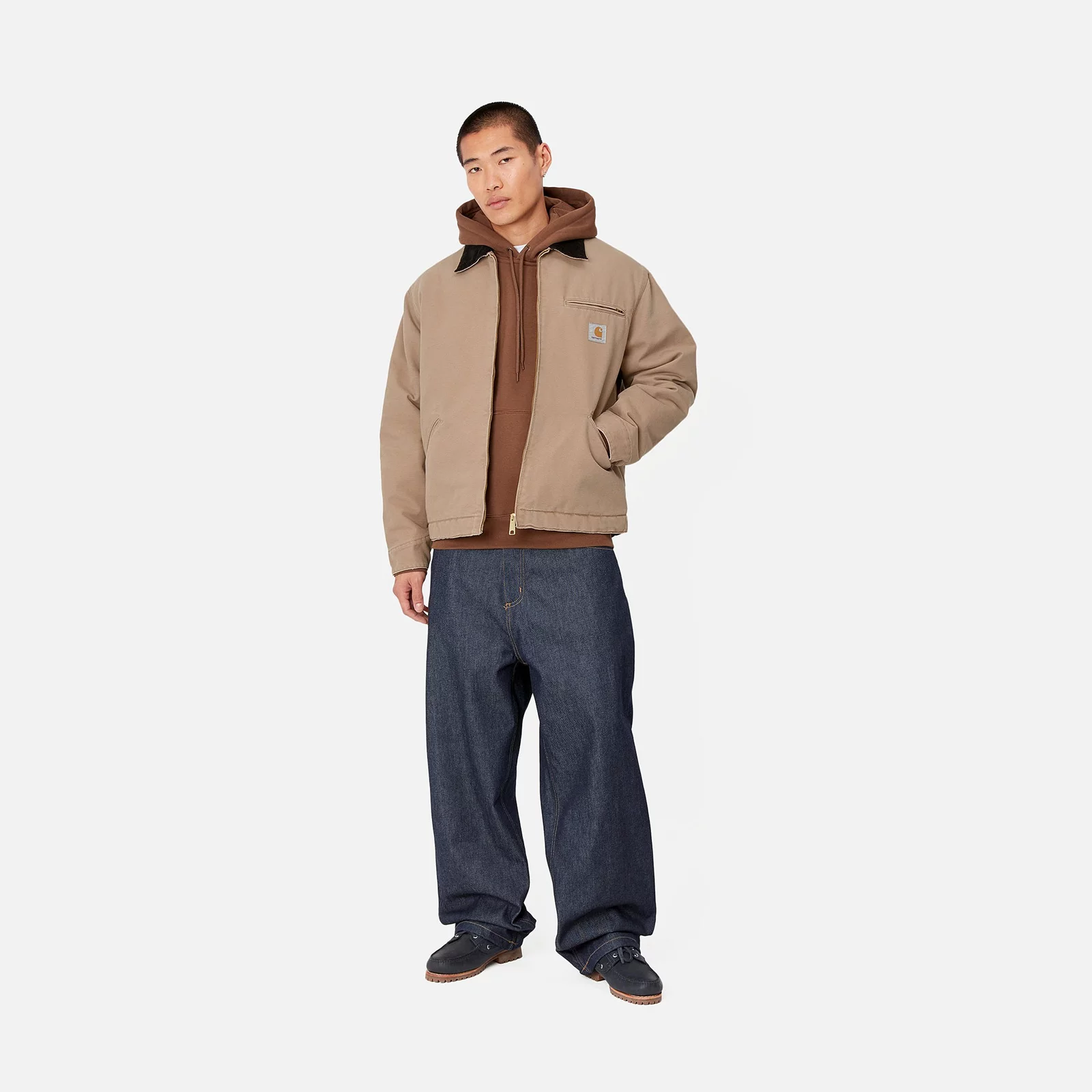 Jacket Carhartt WIP OG Detroit Jacket Peanut / Black Aged Canvas 