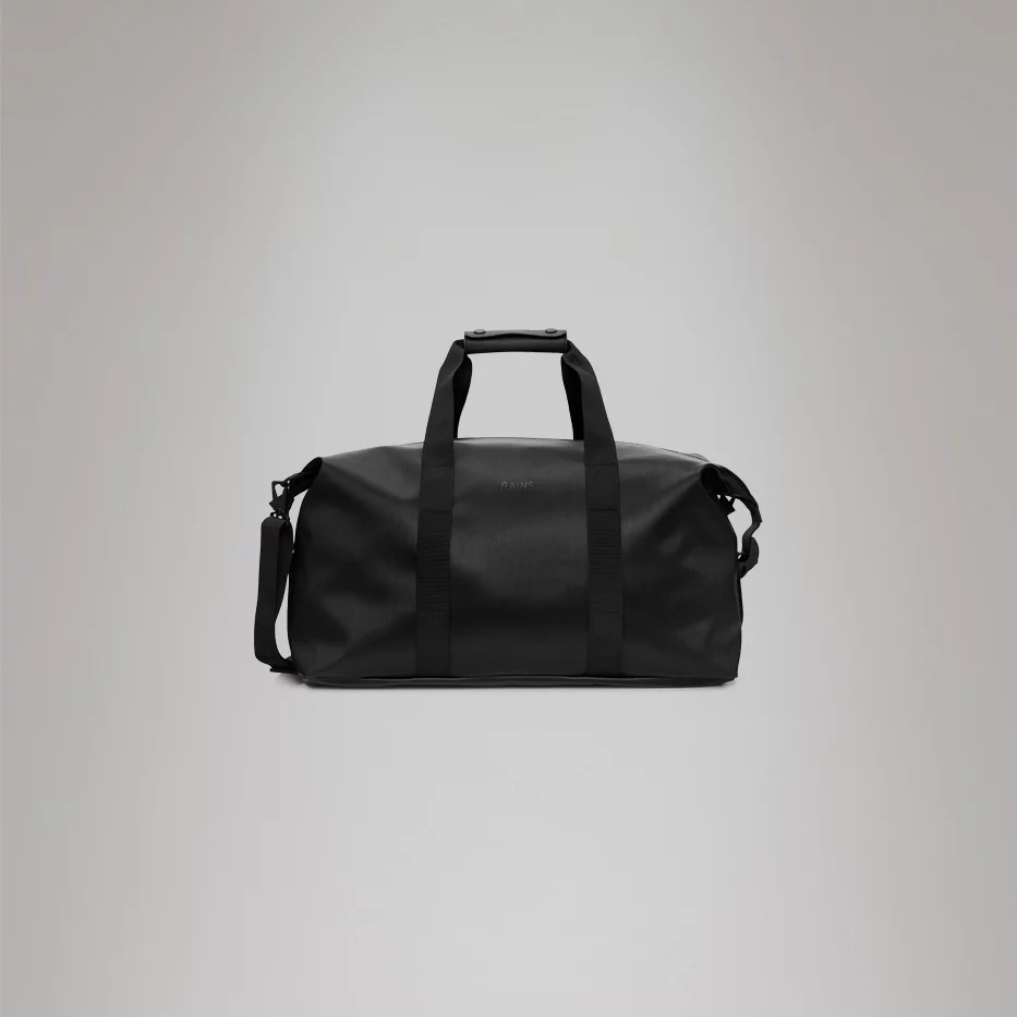 Sac De Week-end RAINS Hilo W3 Noir - 24 Pouces, Waterproof, Sangles Ajustables, Neuf Avec Petits Défauts