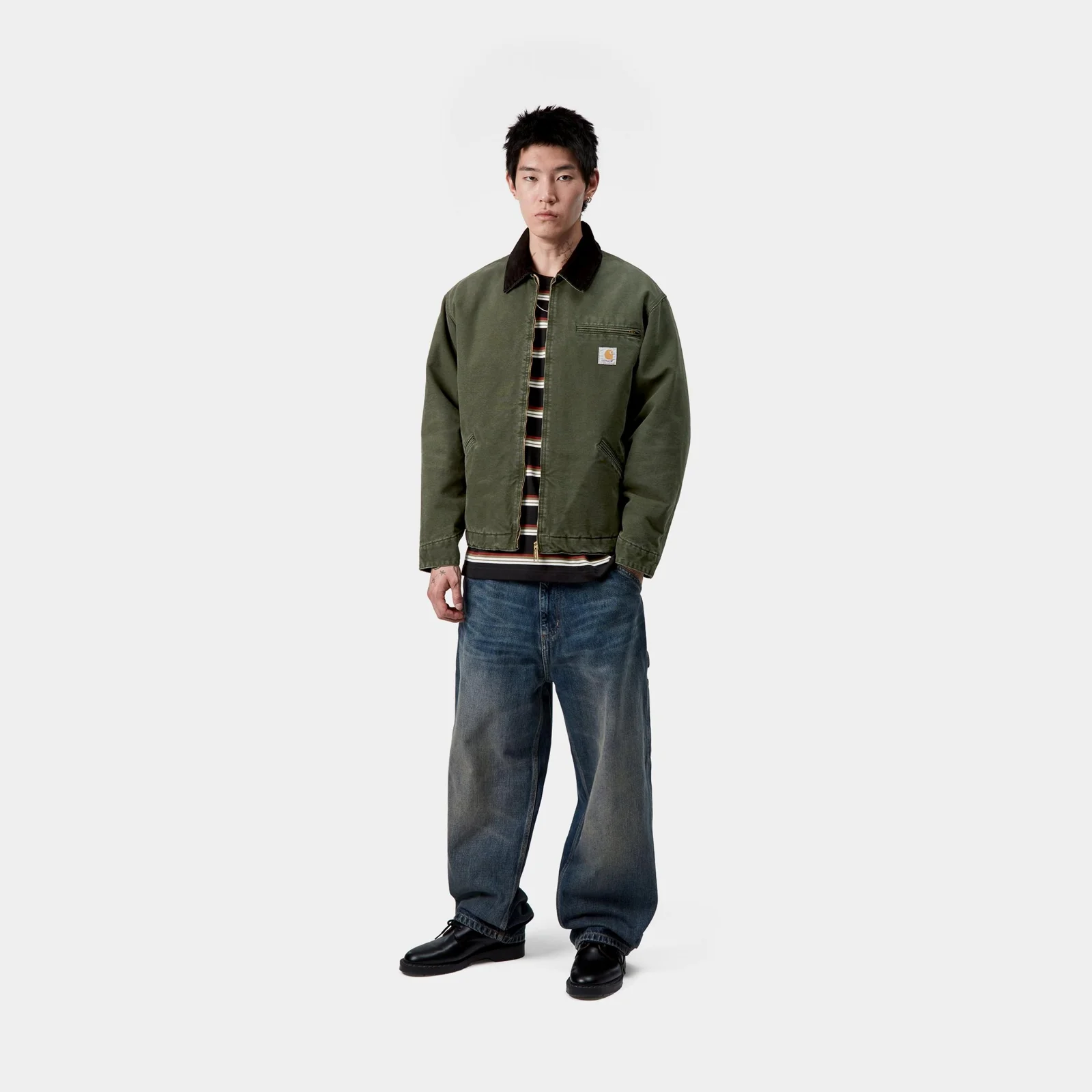 Carhartt WIP OG Detroit Jacket Olive / Black stone canvas I035614 