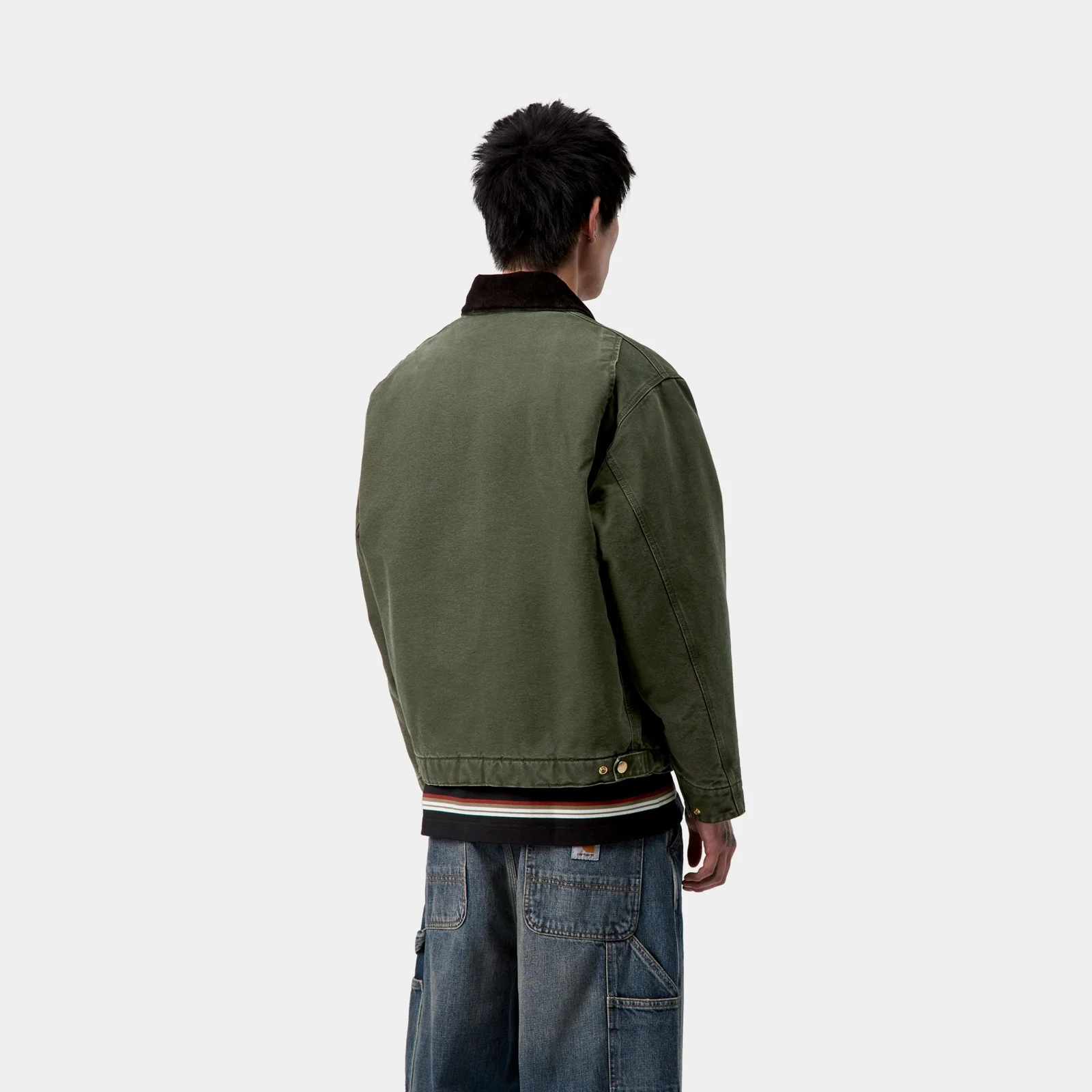Carhartt WIP OG Detroit Jacket Olive / Black stone canvas I035614 